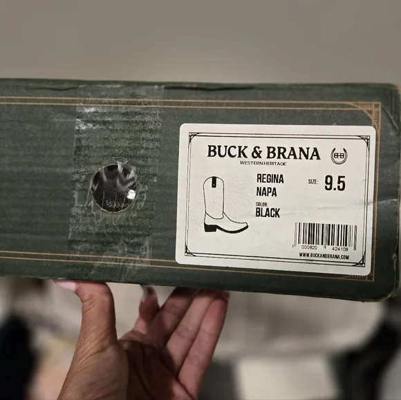 🤠NWT Leather Western Cowboy/Cowgirl Black  Boots NIB - Picture 9 of 15